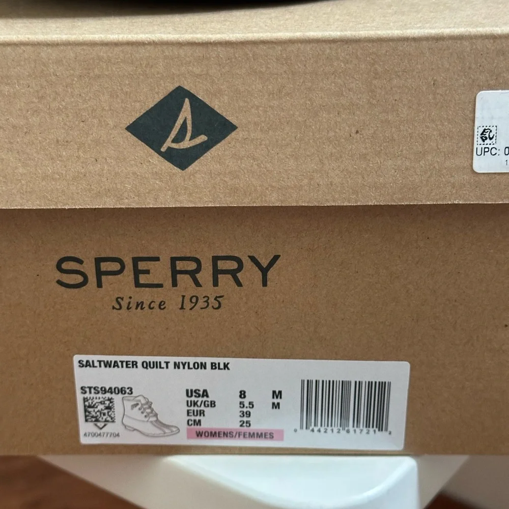 Sperry Black Lace Up Boots with Sturdy Rubber Sole - Picture 5 of 5